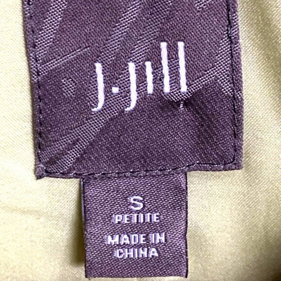 J. Jill Button Trench Jacket Linen Blend Long Sleeve Button Front PS Lime Green - Picture 10 of 12